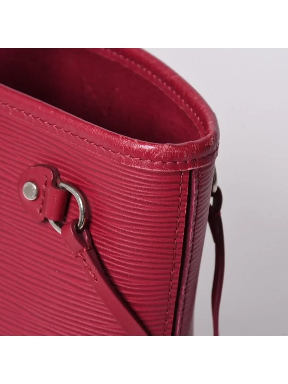 Louis Vuitton Neverfull PM Handbag Epi Leather Bordeaux Silver